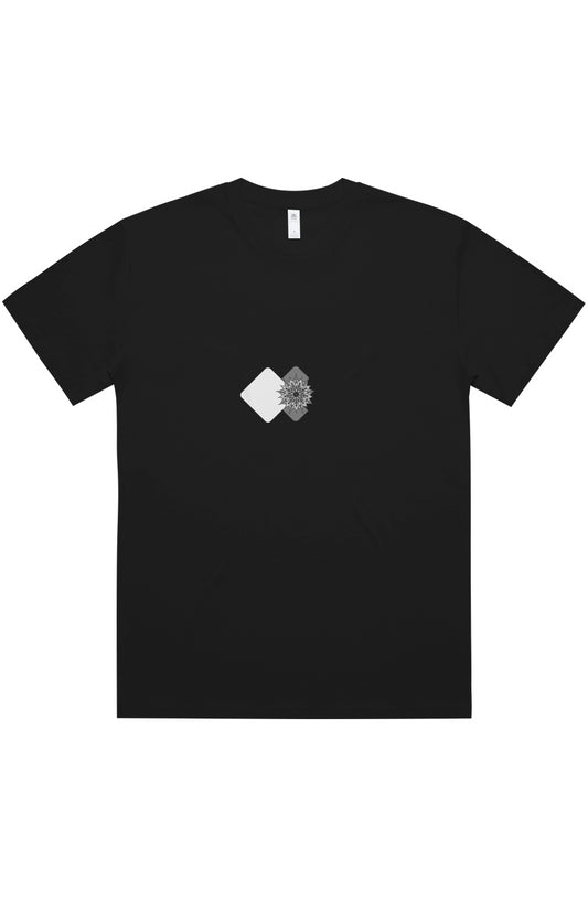 three time oversize tee black 